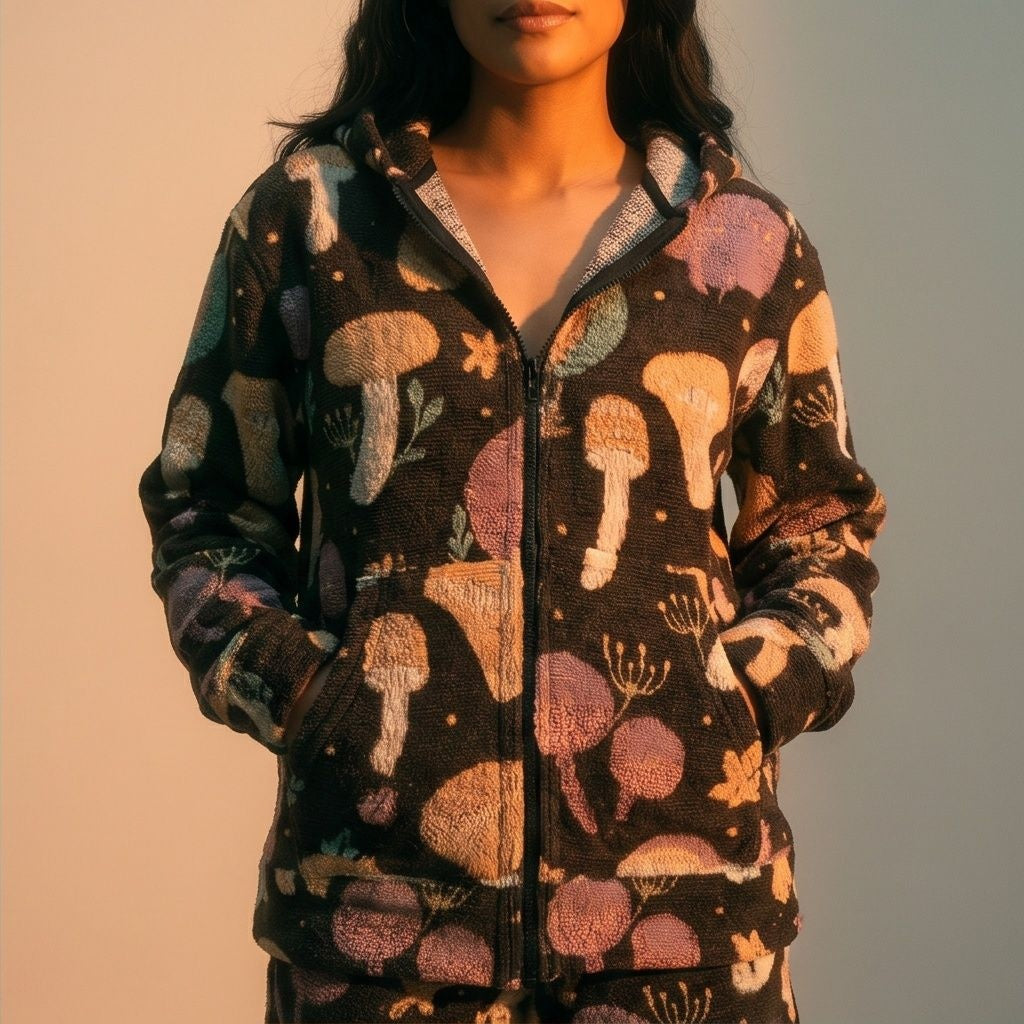 Woven Zip Hoodie