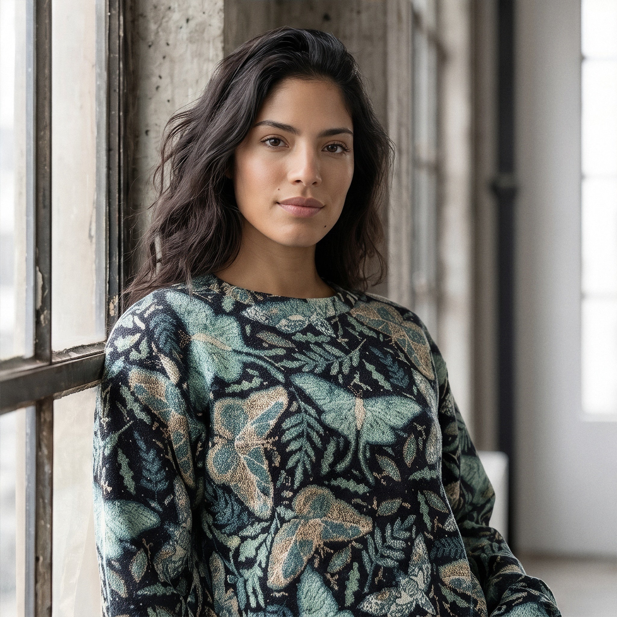 Woven Crew Sweater