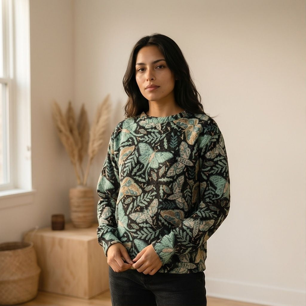 Woven Crew Sweater