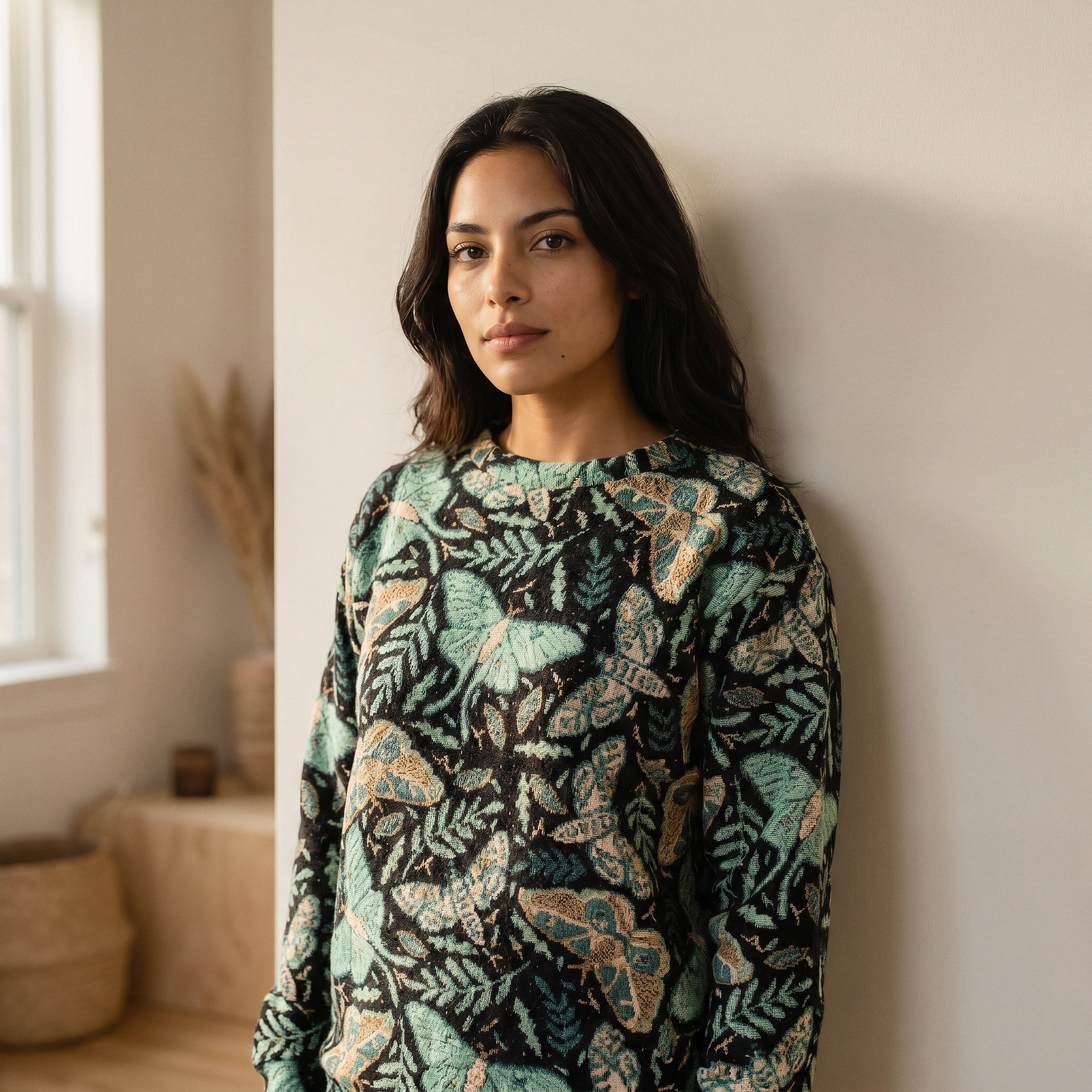 Woven Crew Sweater