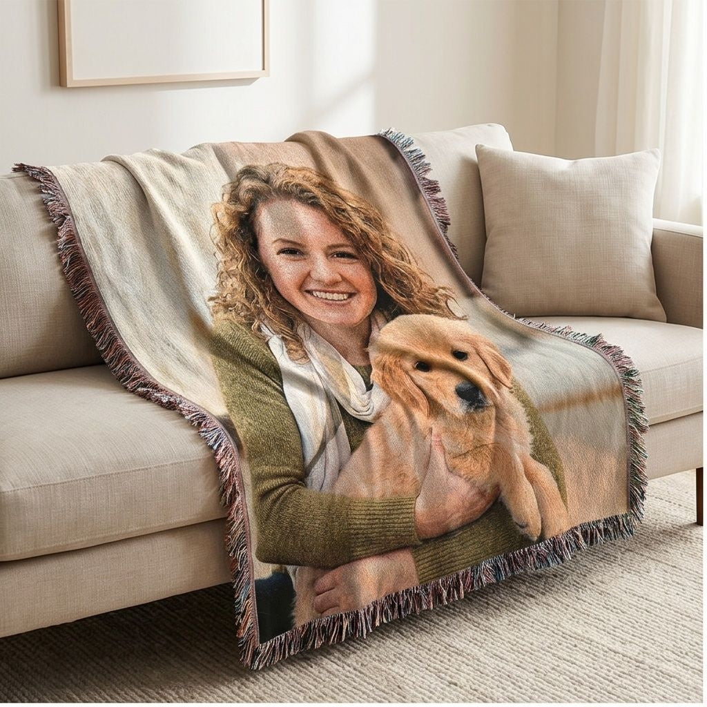Custom Woven Throw Blanket (Photo)